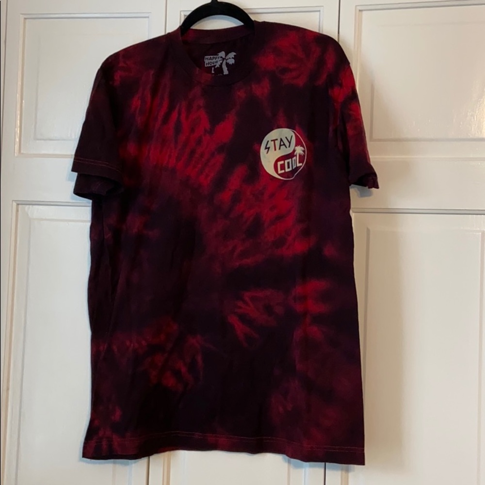 Red Tie Dye “stay cool” Tee